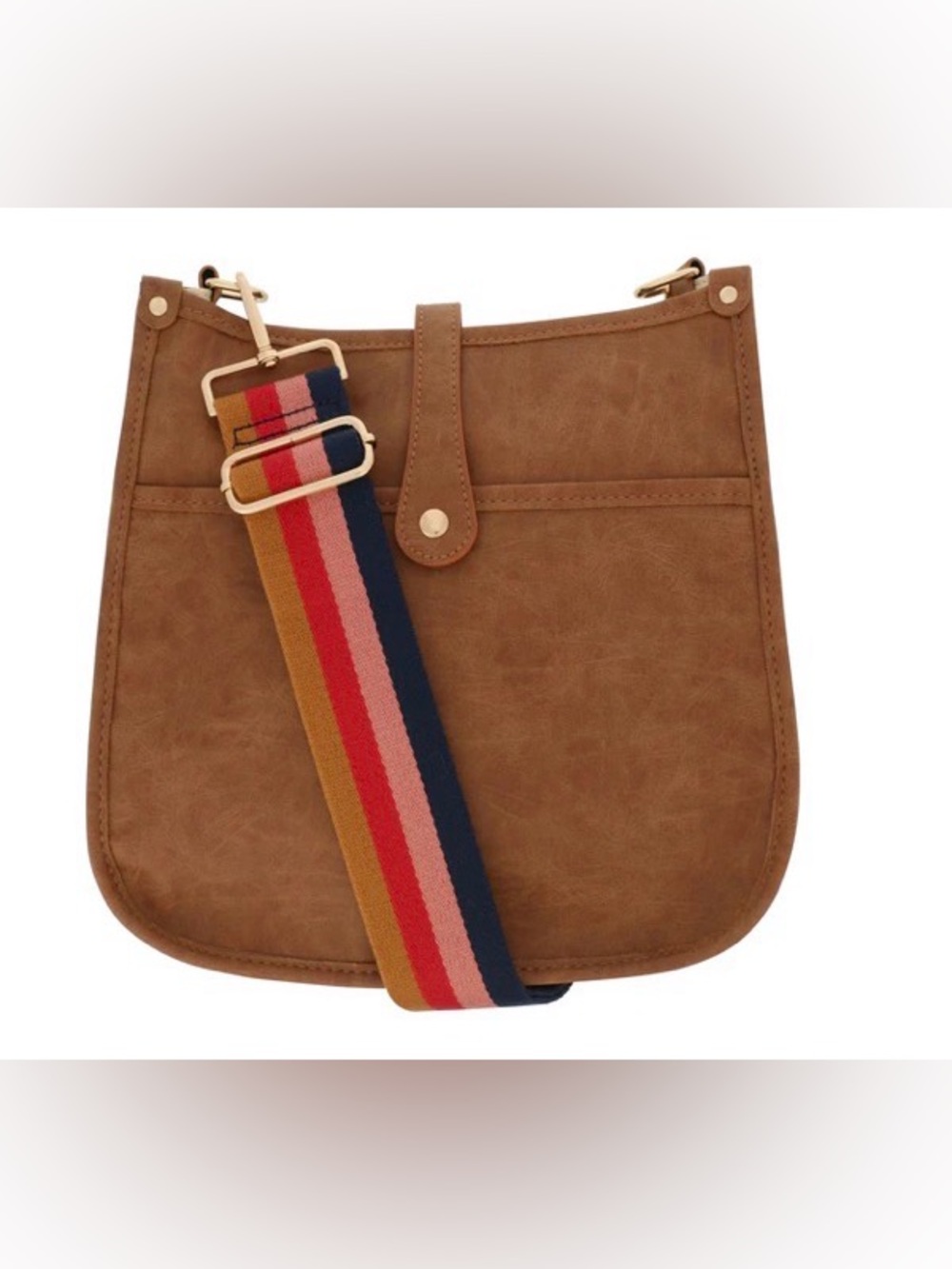 Milly Kate Crossbody Bag Detachable Strap - Weathered Brown Tan Purse Handbag